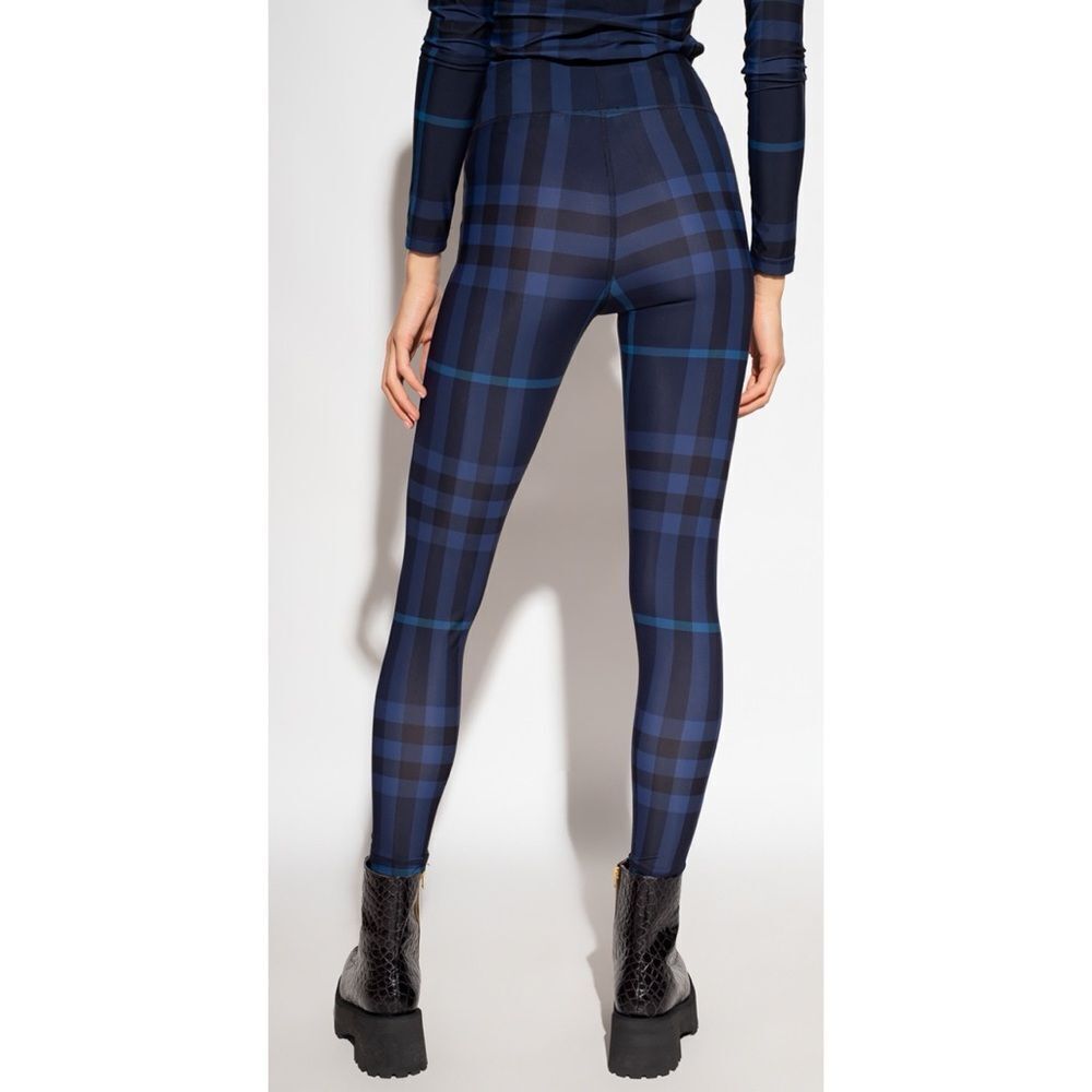Burberry Madden Check Print Leggings in Blue Size XXL ~ NEW NO TAGS - Picture 3 of 13